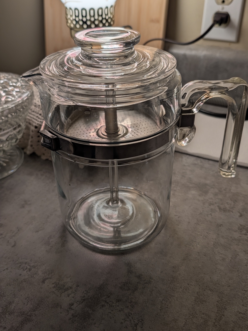 PYREX Vintage Glass Percolator